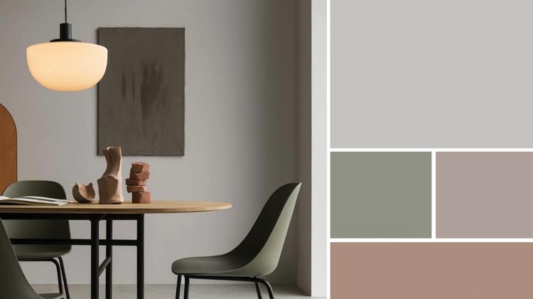 Сірувато-бежевий колір вітальні дизайн